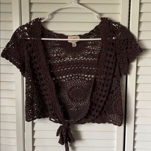 crocheted short sleeve shirt